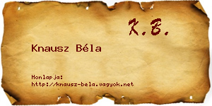 Knausz Béla névjegykártya