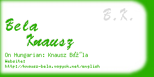 bela knausz business card